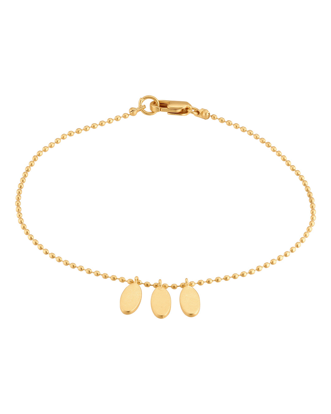 FRAU 3-Oval forgyldt armbånd Bracelet Matt 18K Gold plated