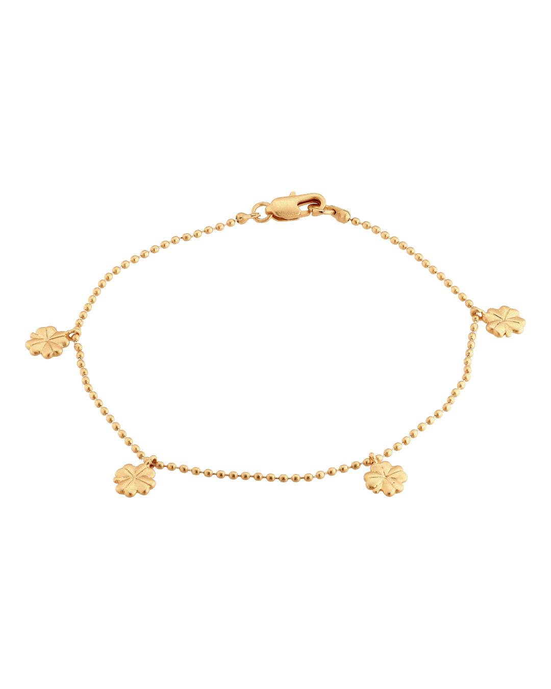 FRAU 4-Clover forgyldt armbånd Bracelet Matt 18K Gold plated