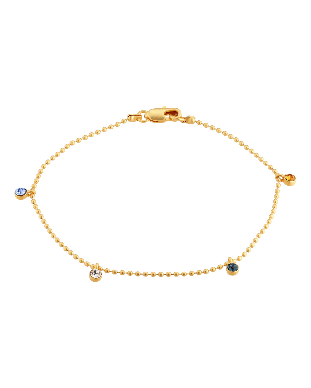 FRAU Crystal forgyldt armbånd Bracelet Blue comb