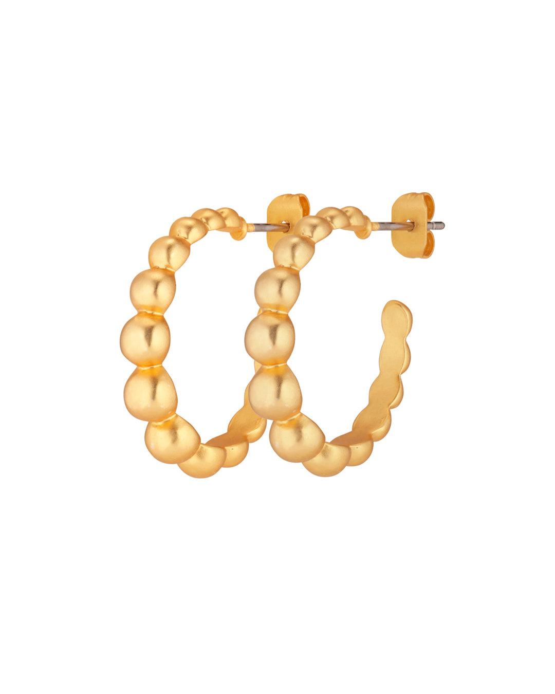 FRAU Dot forgyldte øreringe stor Earring Matt 18K Gold plated