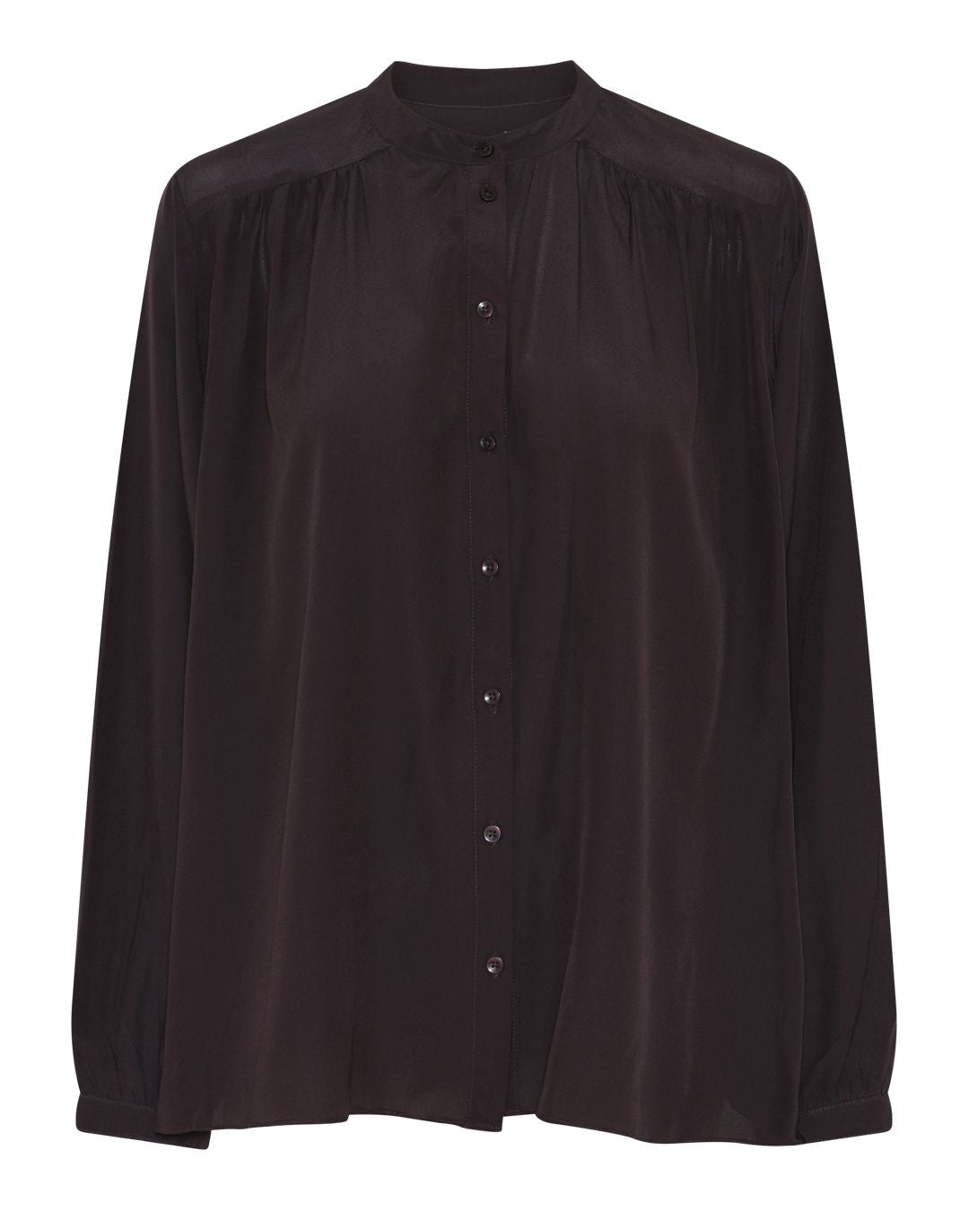 FRAU Florence silk crepe shirt Shirt Chocolate Torte