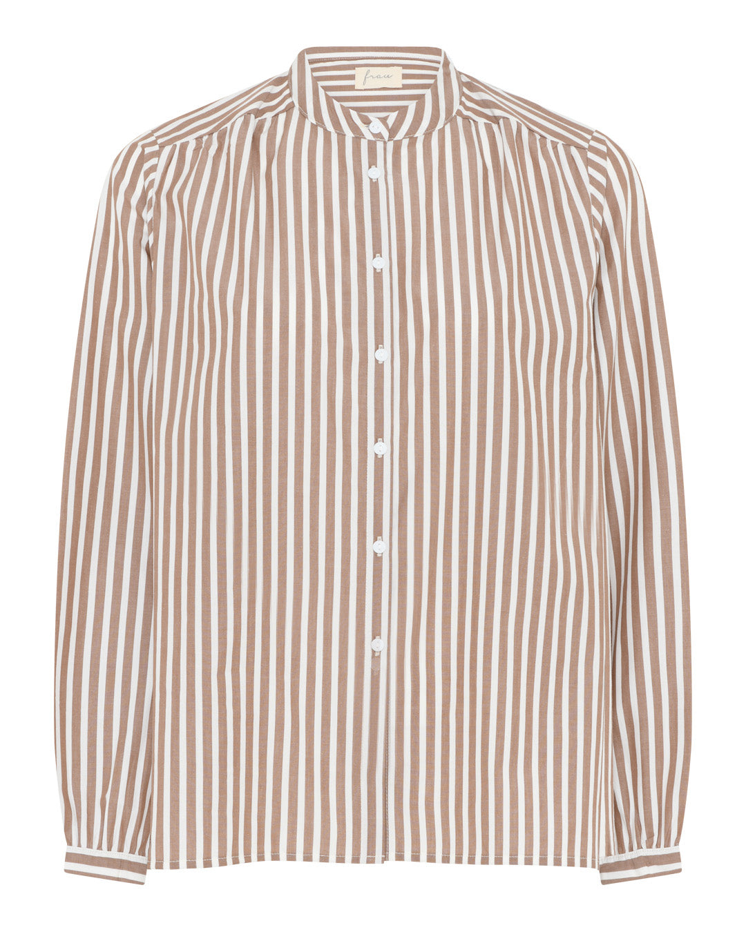FRAU Florence skjorte Shirt Coffee Wide Stripe