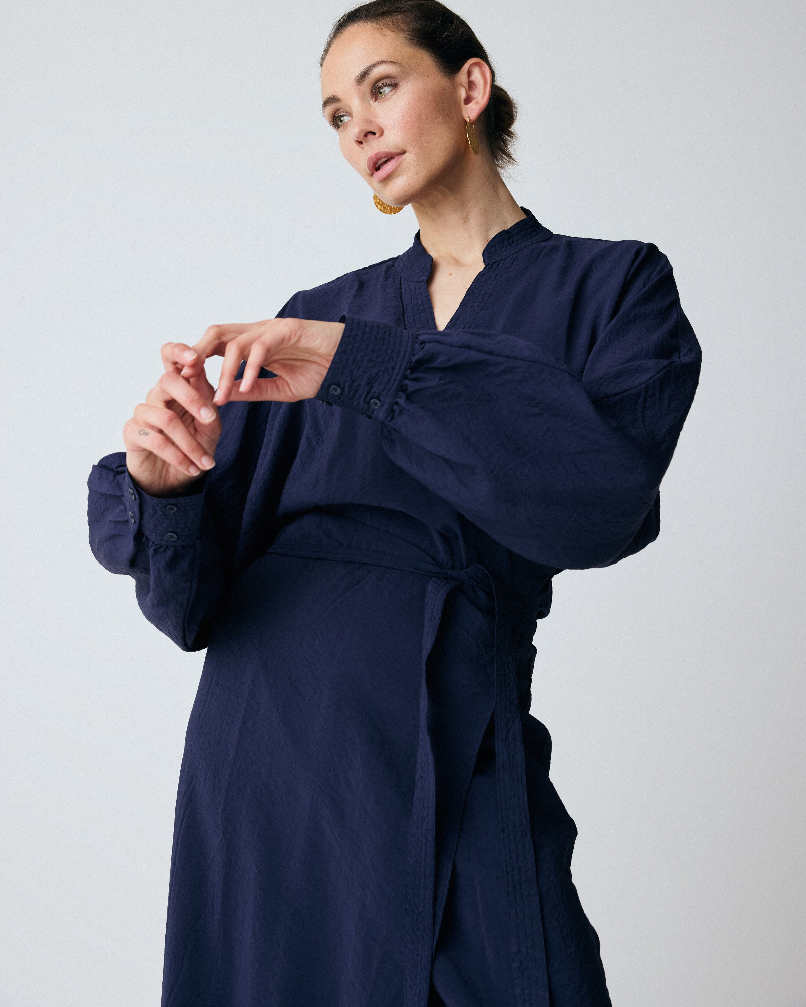 FRAU Havanna viskose slåomkjole Dress Dark Navy