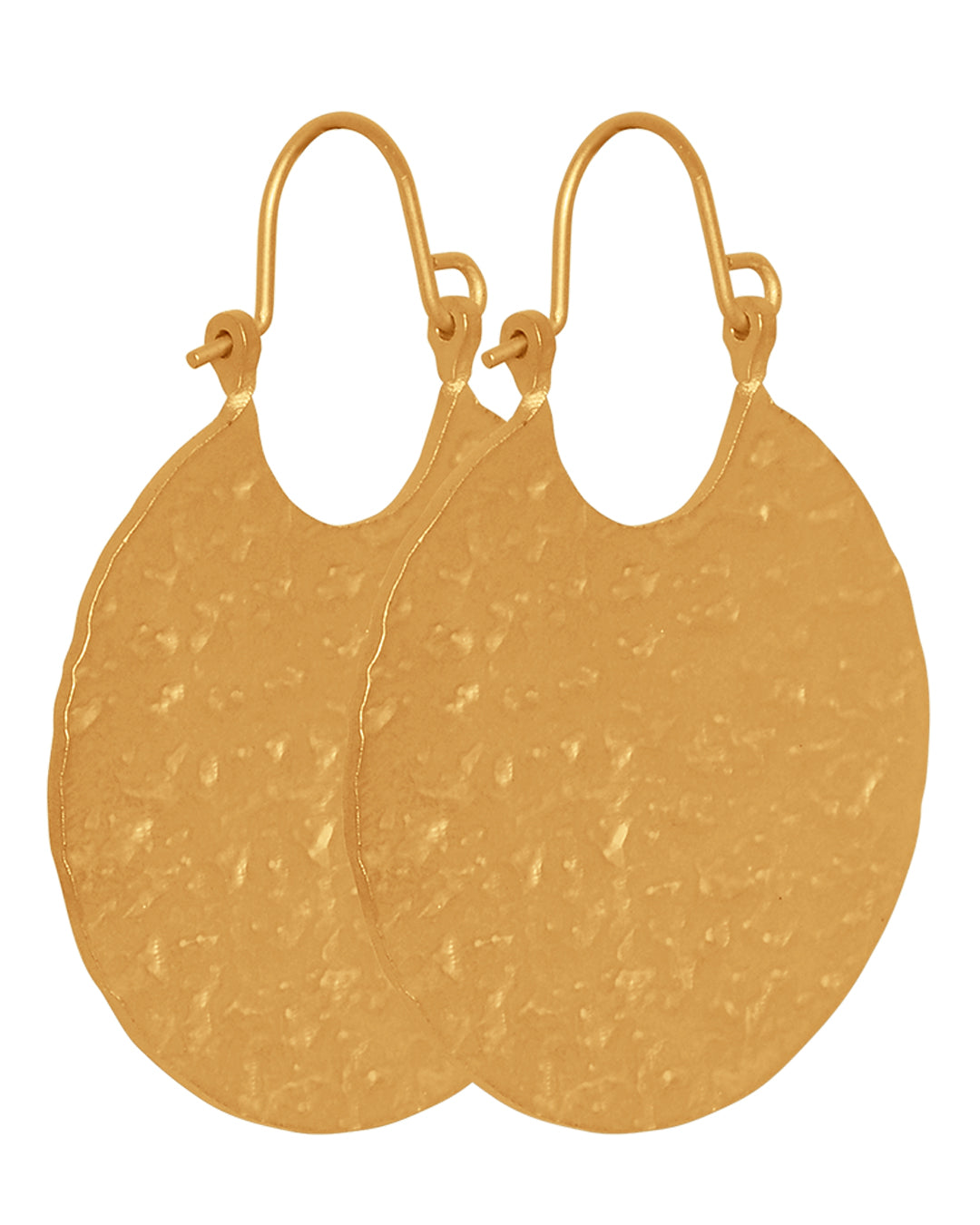 FRAU Houston forgyldte øreringe stor Earring Matt 18K Gold plated