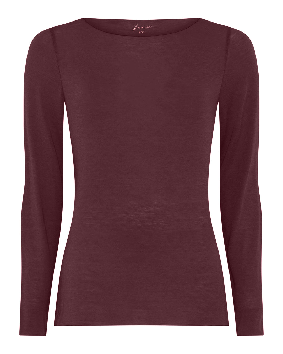 FRAU Lima cashmere ls boatneck top Top Red Mahogany