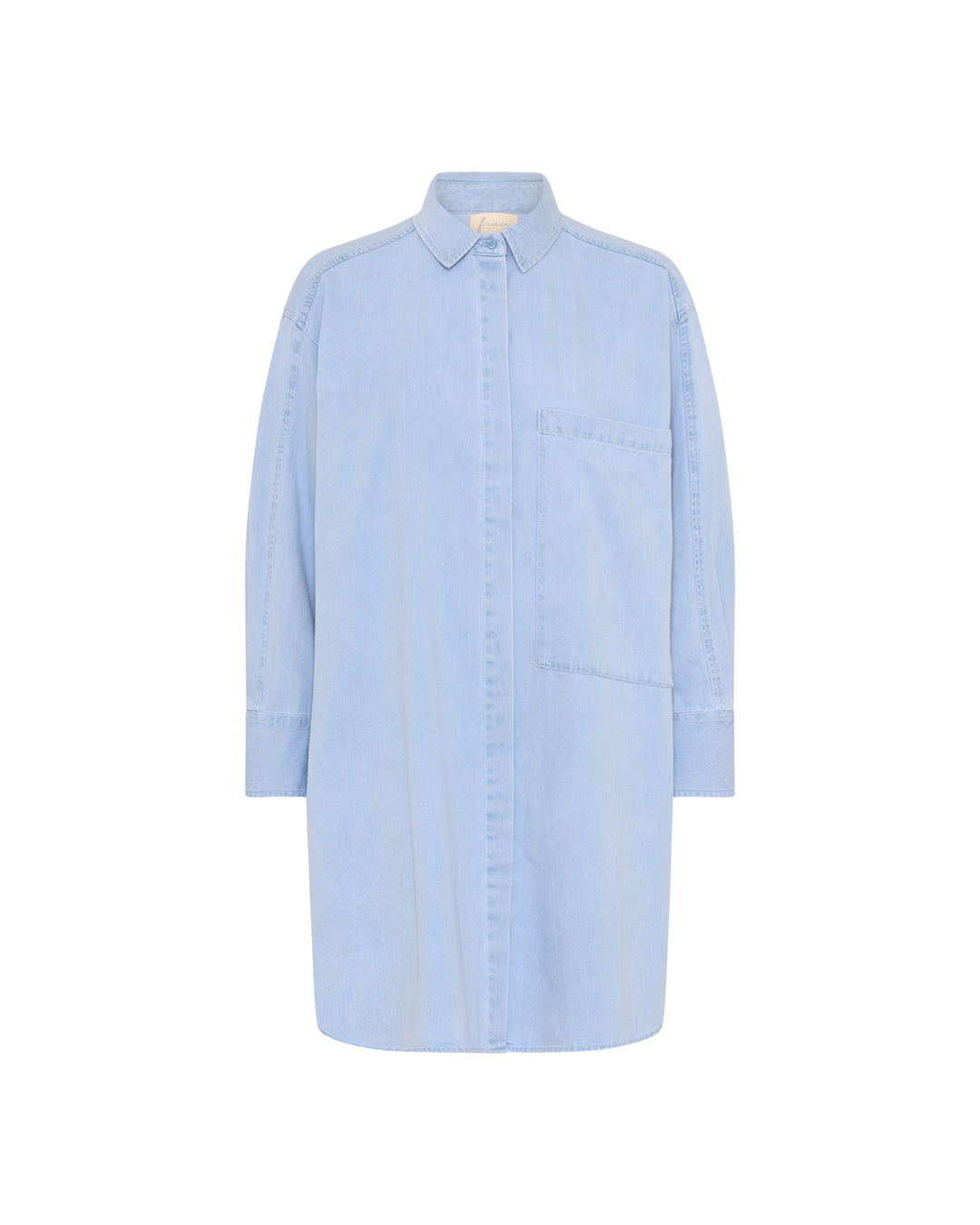 FRAU Lyon denim skjorte Long shirt Light blue denim