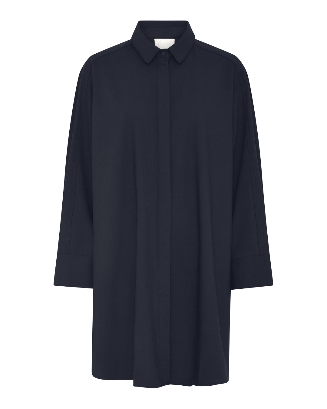 FRAU Lyon light uld skjorte Long shirt Dark Navy