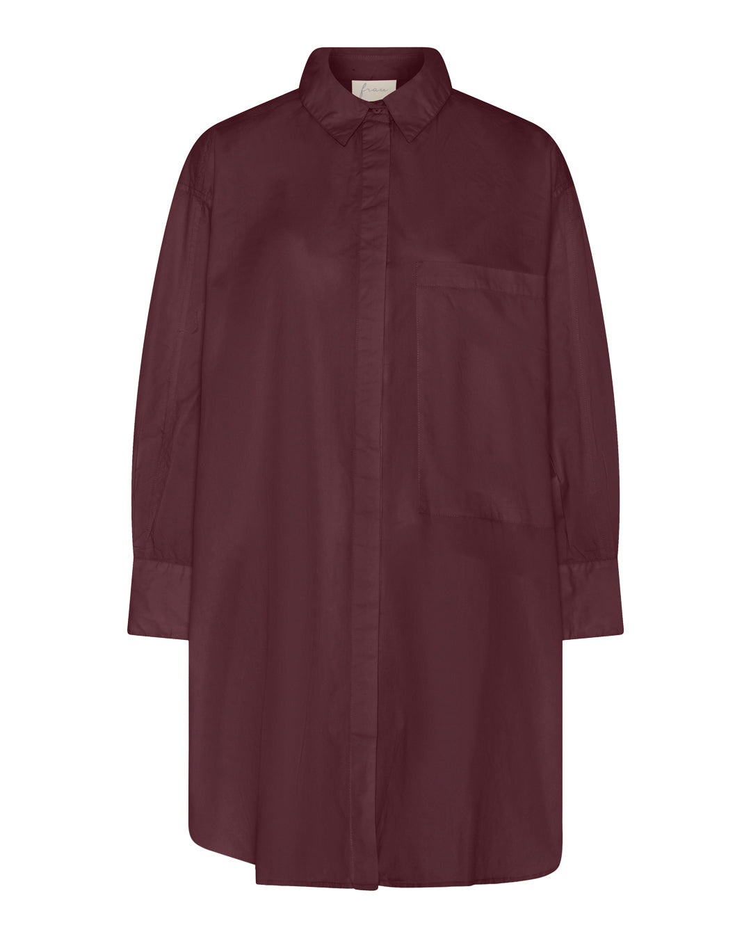 FRAU Lyon skjorte Long shirt Red Mahogany