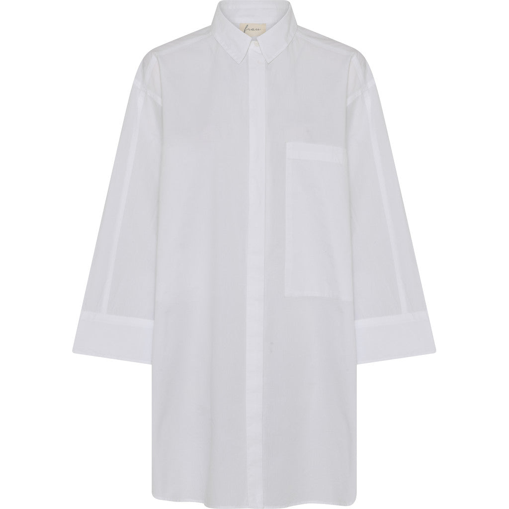 FRAU Lyon wide sleeve skjorte Long shirt Bright White
