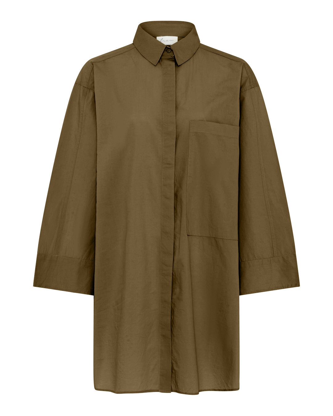 FRAU Lyon wide sleeve skjorte Long shirt Military Olive