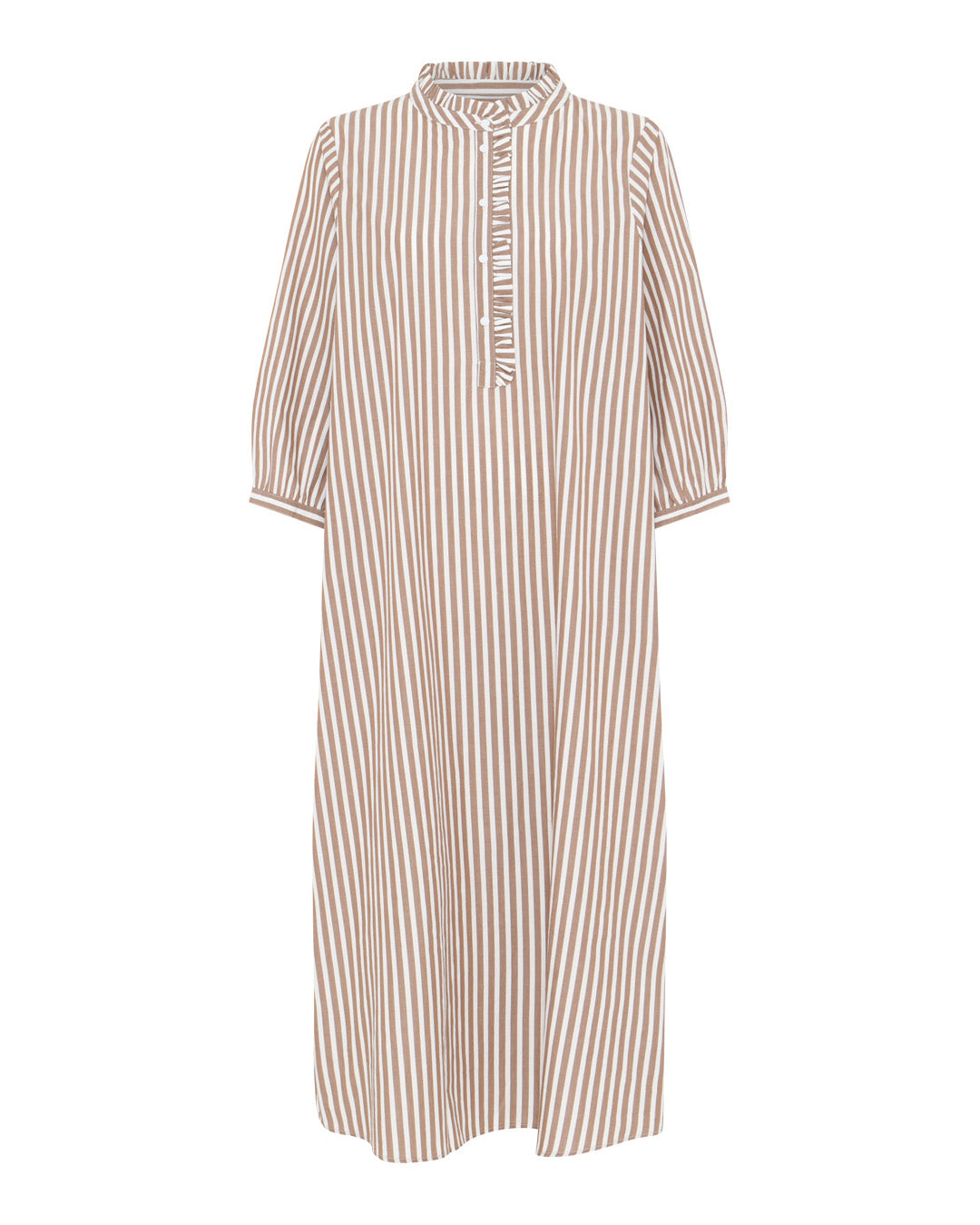 FRAU Madrid flæse kjole Dress Coffee Wide Stripe