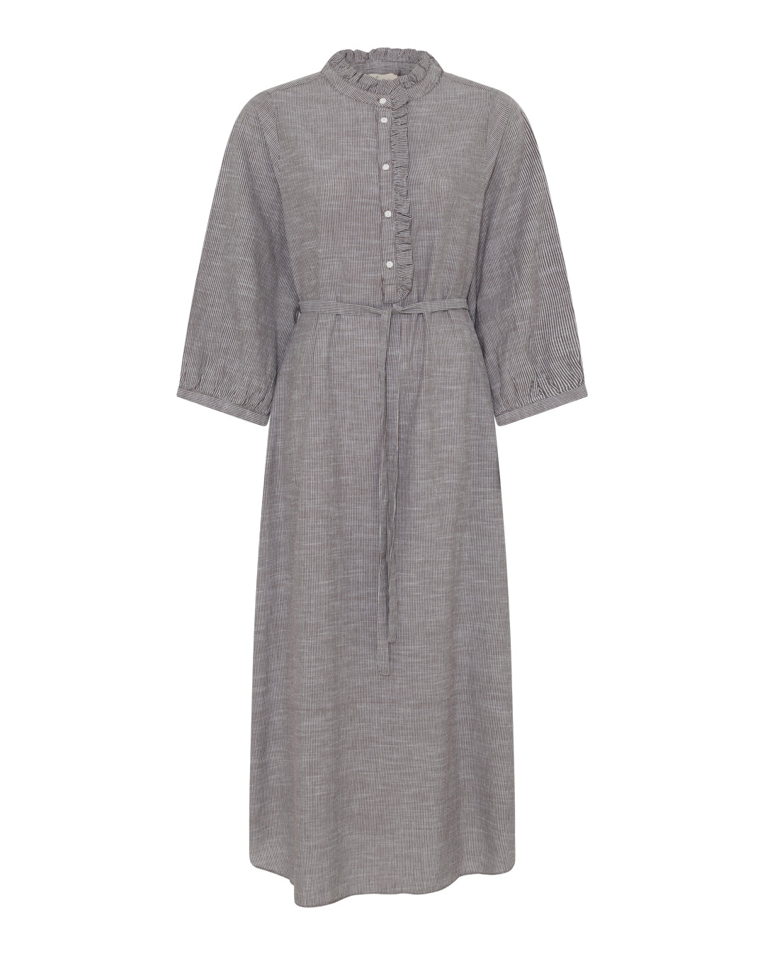 FRAU Madrid flæsekjole Dress Coffee Quartz Stripe