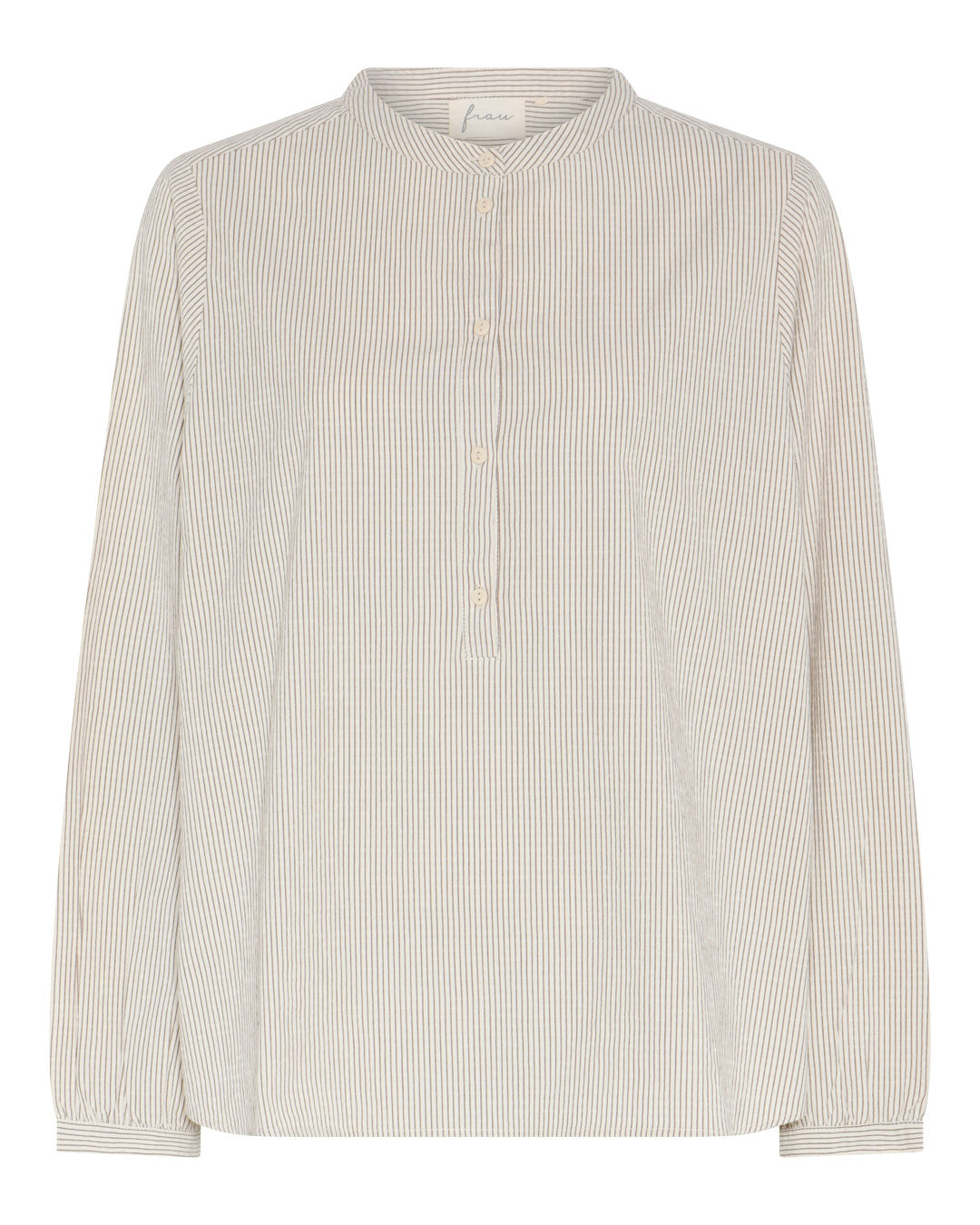 FRAU Madrid skjorte Shirt Tapioca Coffee Stripe