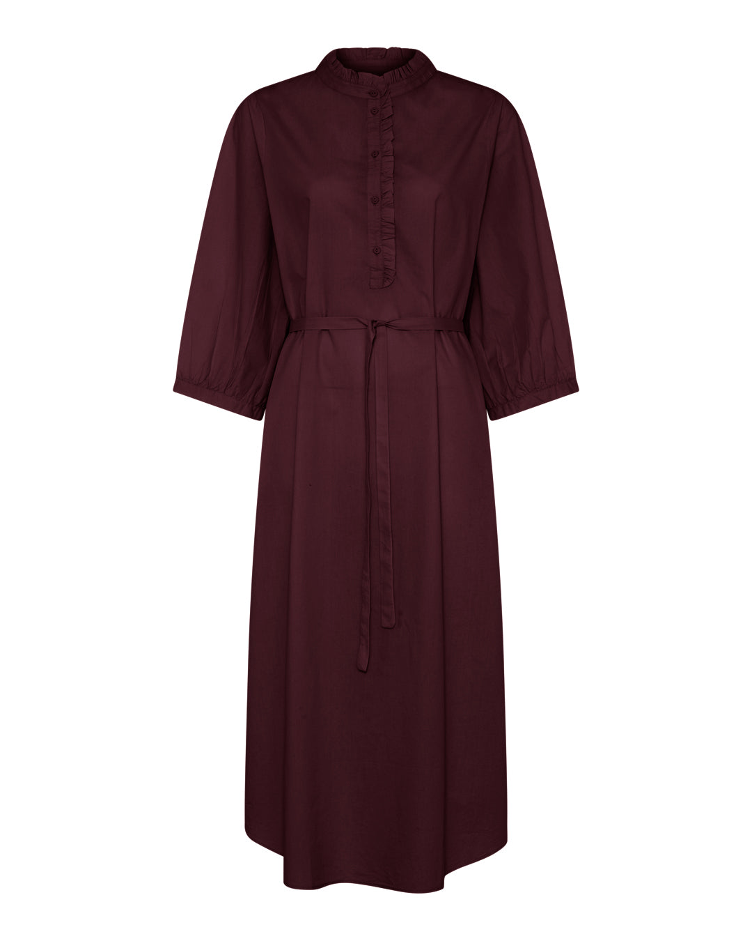FRAU Madrid flæsekjole Dress Red Mahogany