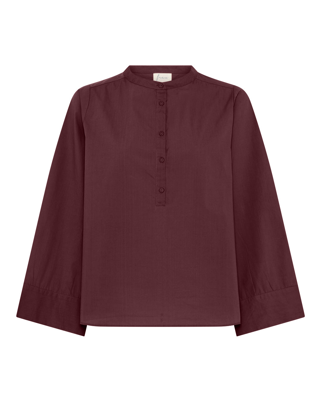 FRAU Madrid wide sleeve skjorte Shirt Red Mahogany