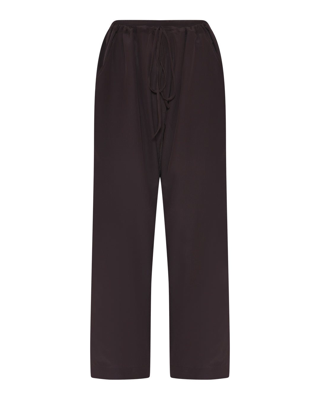 FRAU Milano silk crepe bukser Pant Chocolate Torte