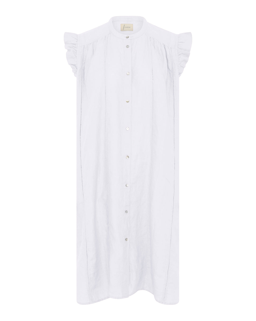 FRAU Napoli 100% hør kjole kort Dress Bright White