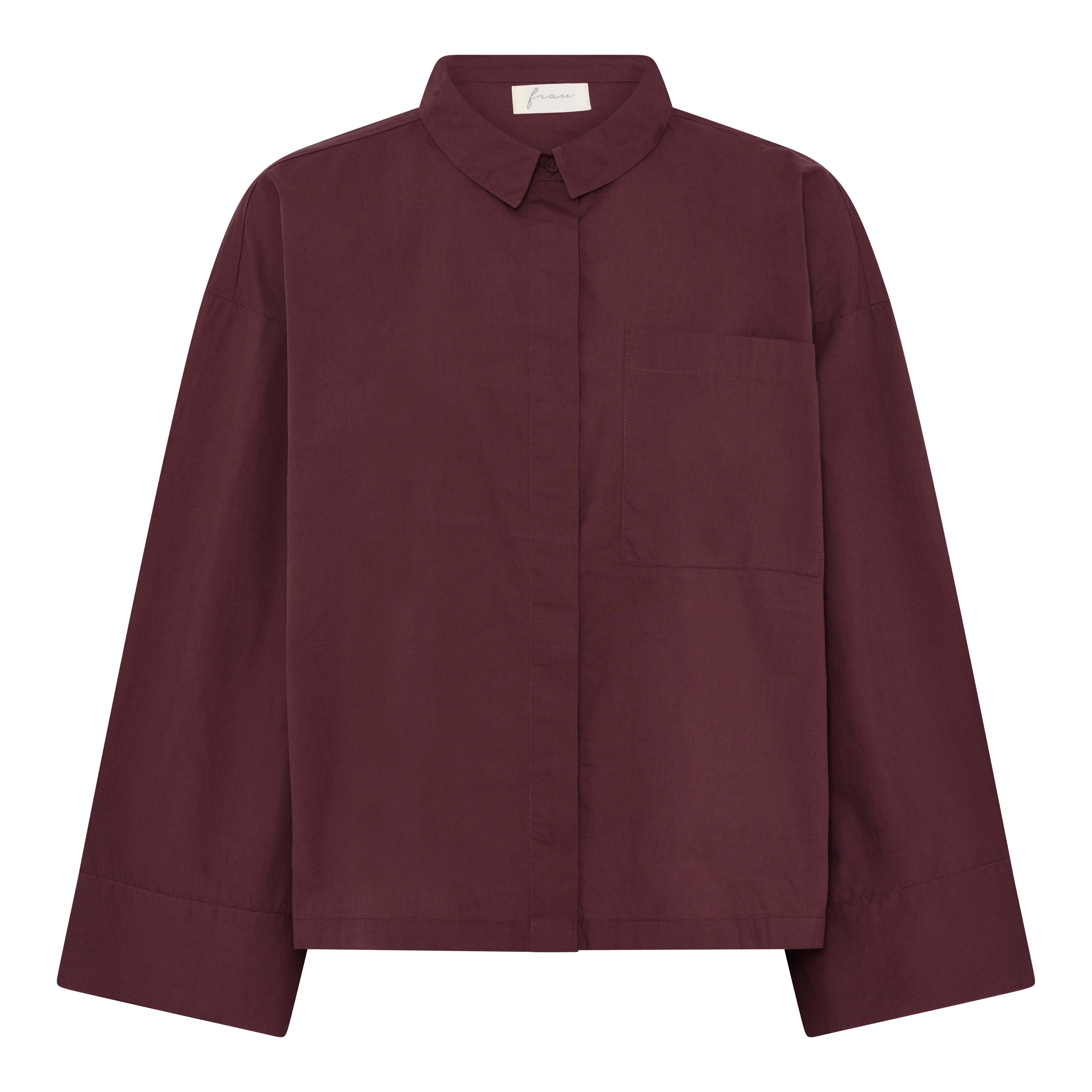 FRAU Nice wide sleeve skjorte Shirt Red Mahogany