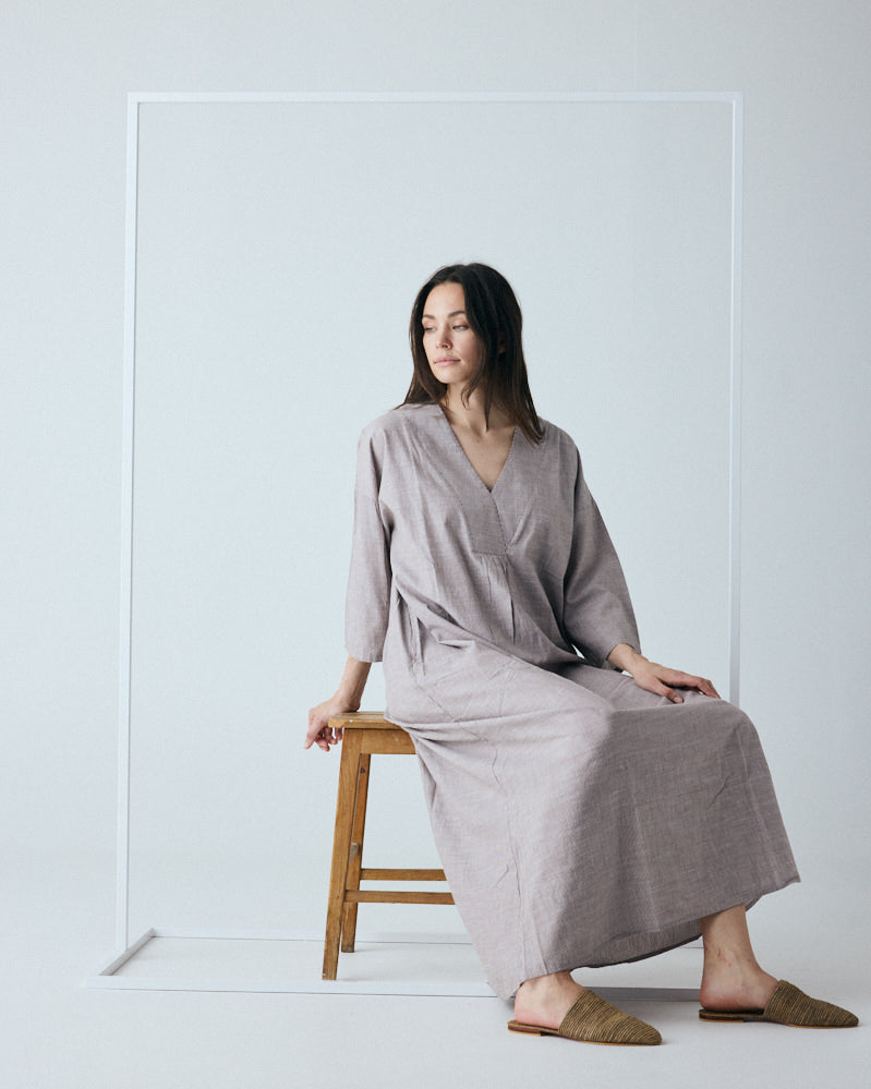 FRAU Palma kjole Dress Coffee Quartz Stripe