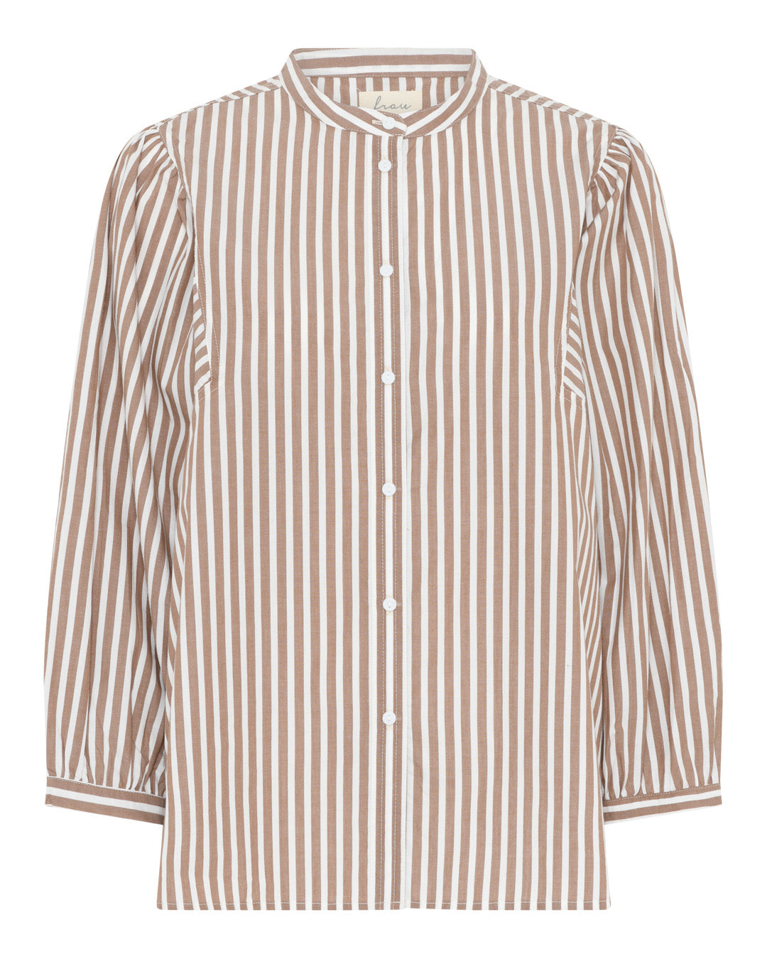 FRAU Pisa skjorte Shirt Coffee Wide Stripe