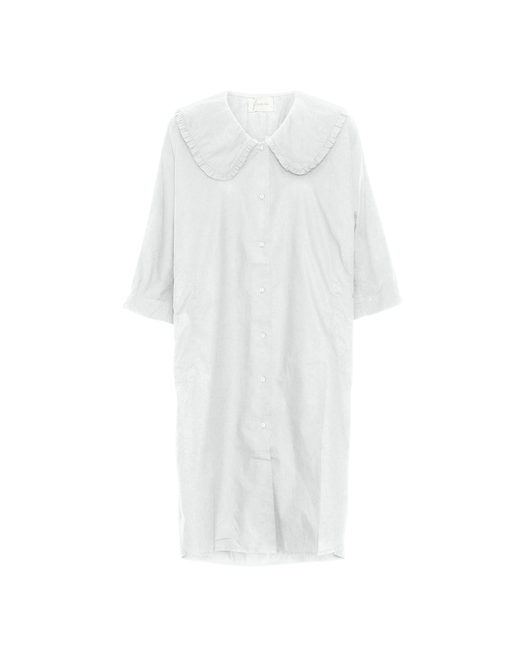 FRAU Seoul 2/4 long shirt w/big collar Long shirt Bright White