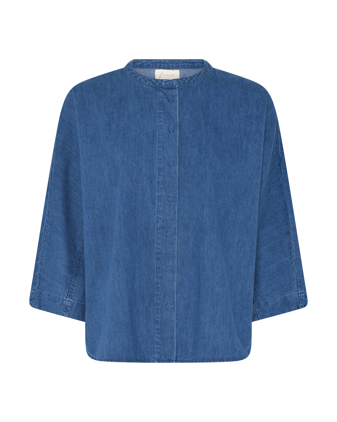 FRAU Seoul kort denim skjorte Shirt Clear blue denim