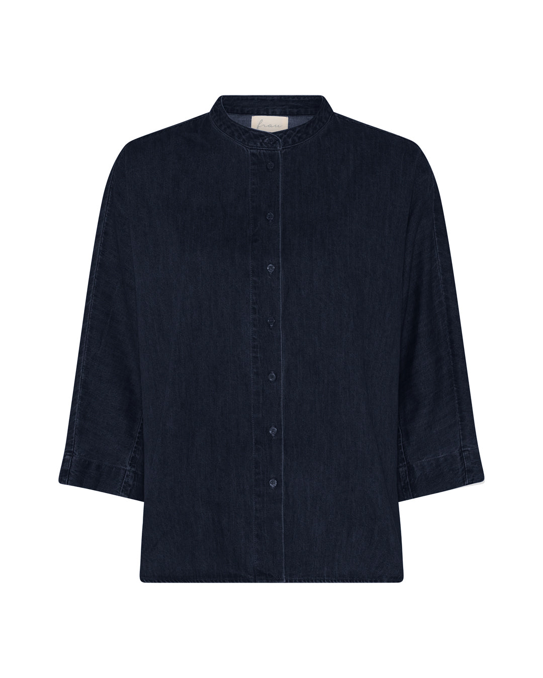 FRAU Seoul kort denim skjorte Shirt Dark blue denim