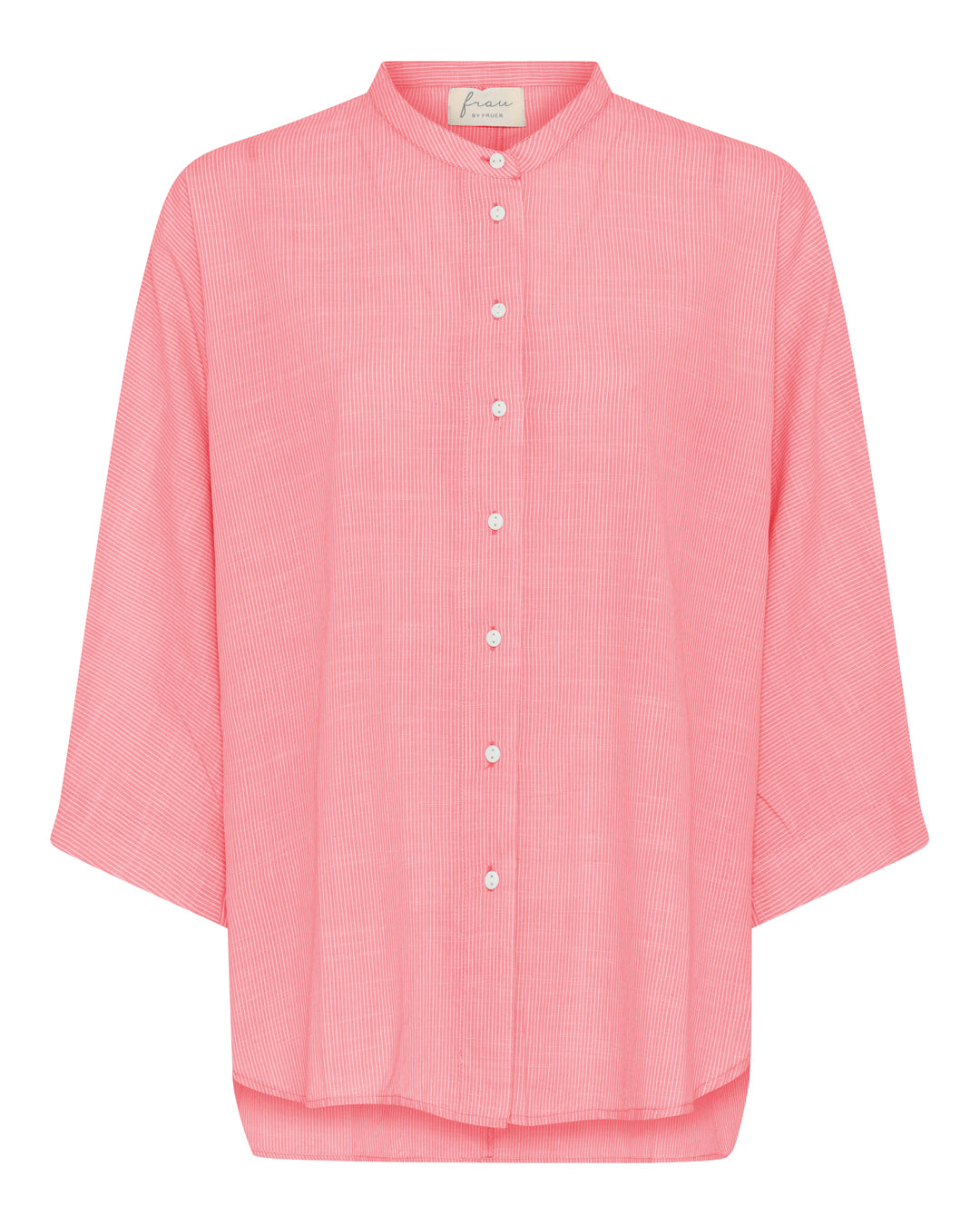 FRAU Seoul kort skjorte Shirt Hot Coral Stripe