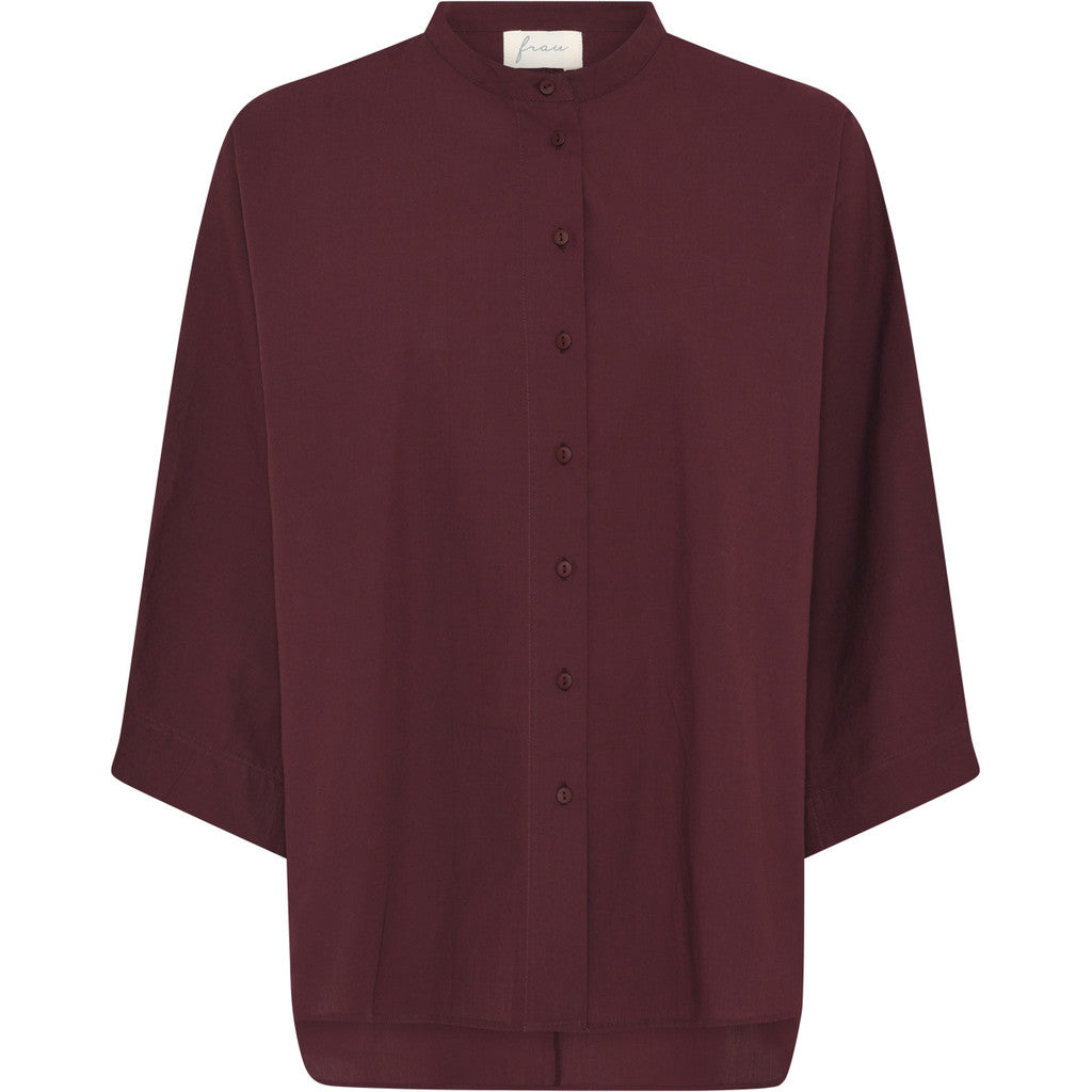 FRAU Seoul kort skjorte Shirt Red Mahogany