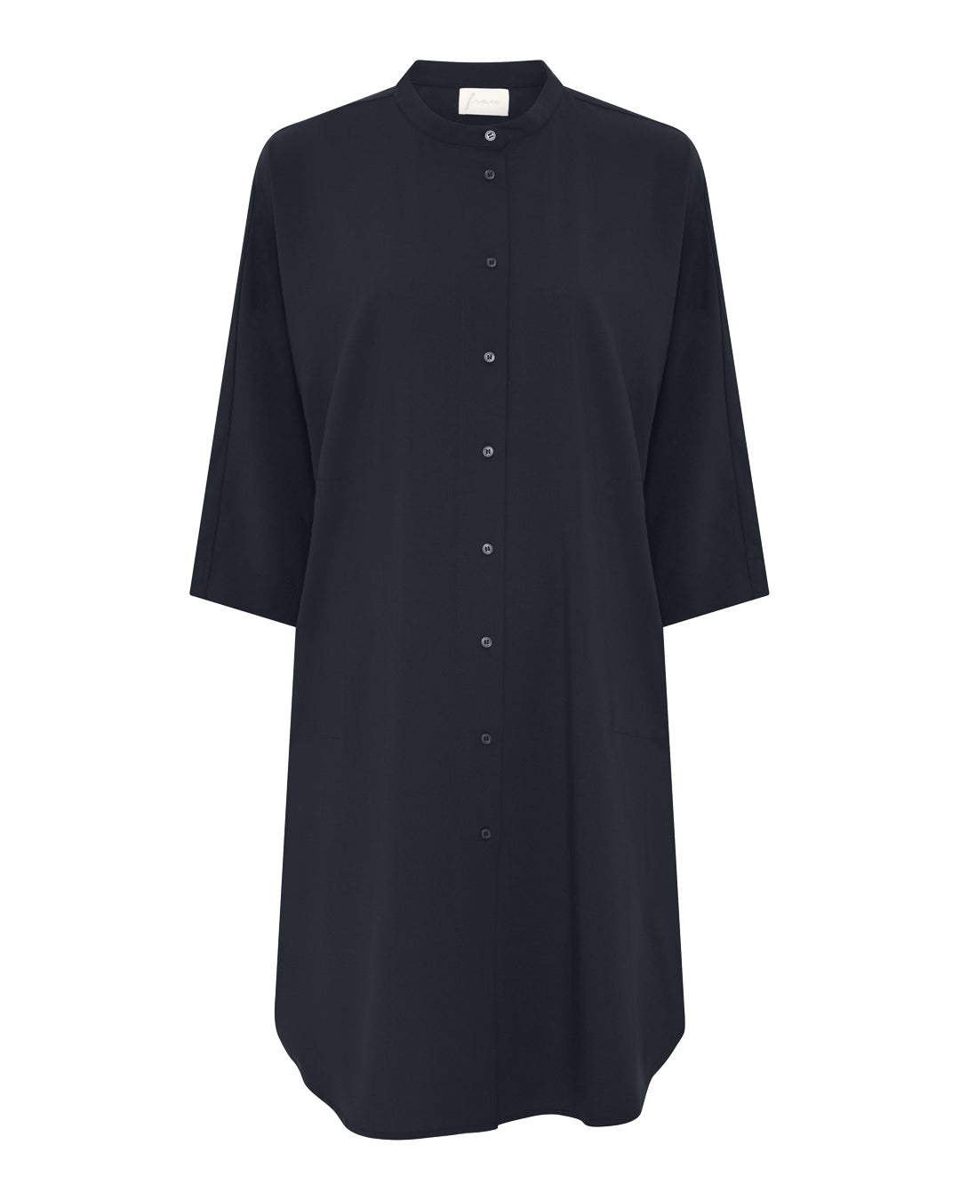 FRAU Seoul lang light uldskjorte Long shirt Dark Navy