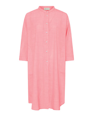 FRAU Seoul lang skjorte Long shirt Hot Coral Stripe