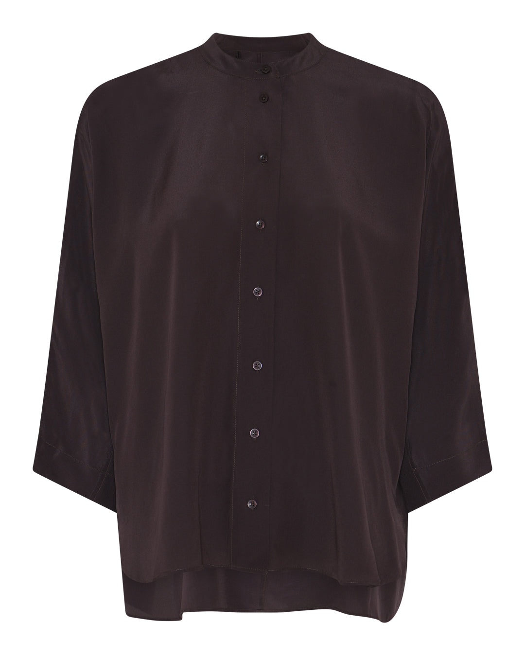 FRAU Seoul short silk crepe shirt Shirt Chocolate Torte