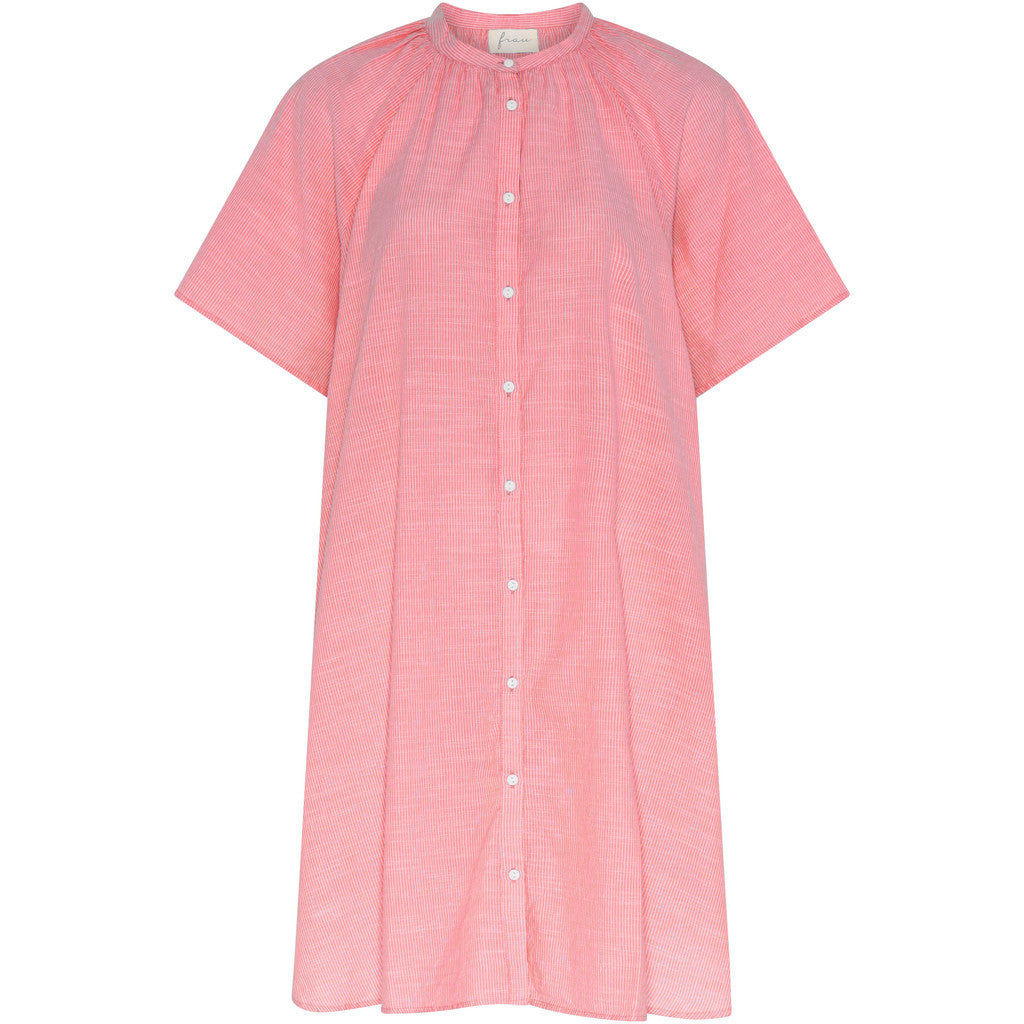 FRAU Siena kortærmet kjole Dress Hot Coral Stripe