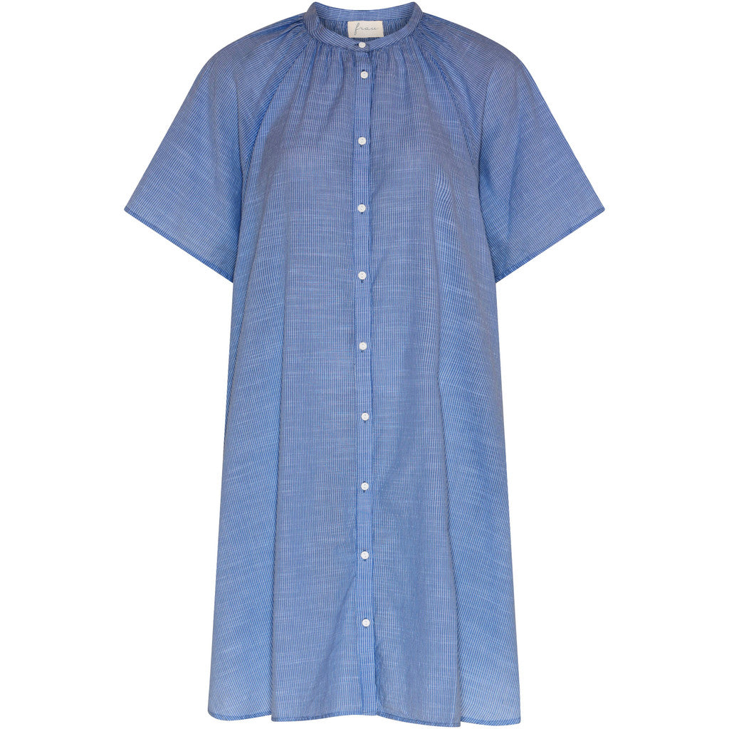 FRAU Siena kortærmet kjole Dress Medium Blue Stripe