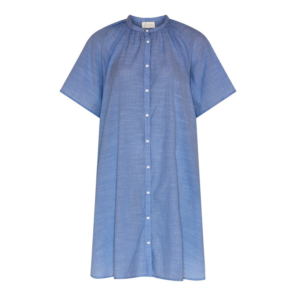 FRAU Siena kortærmet kjole Dress Medium Blue Stripe