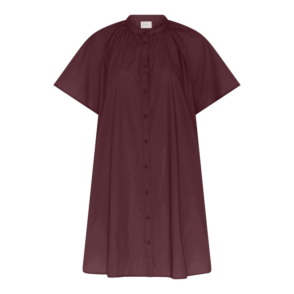 FRAU Siena kortærmet kjole Dress Red Mahogany