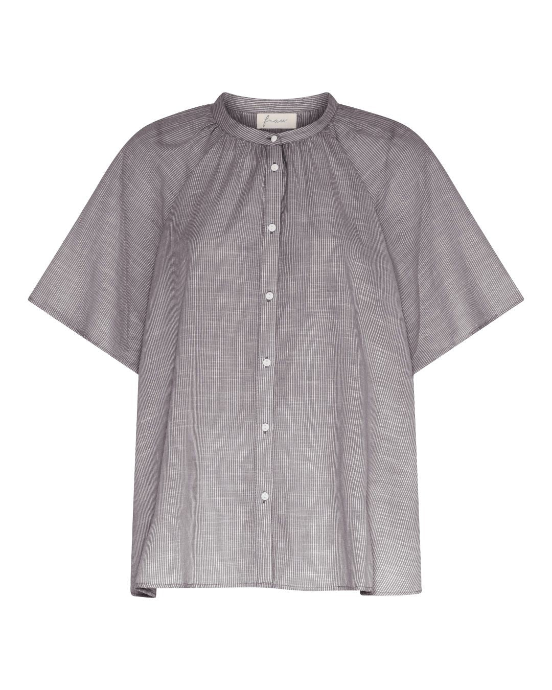 FRAU Siena kortærmet skjorte Shirt Coffee Quartz Stripe