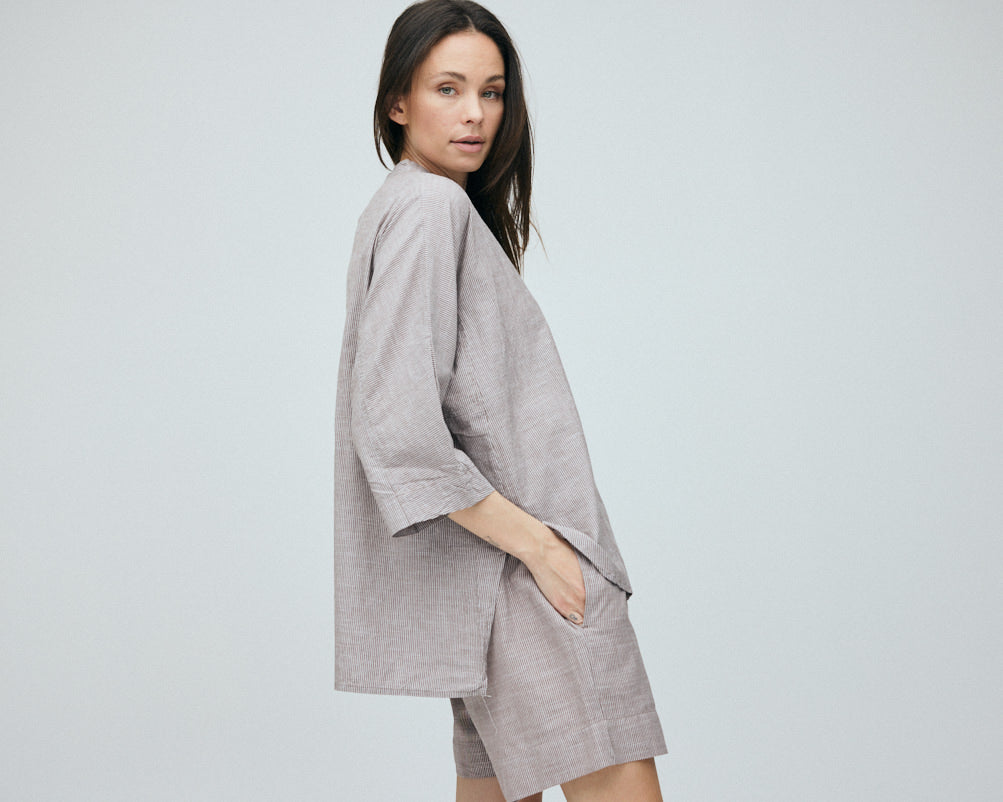 FRAU Sydney shorts Shorts Coffee Quartz Stripe