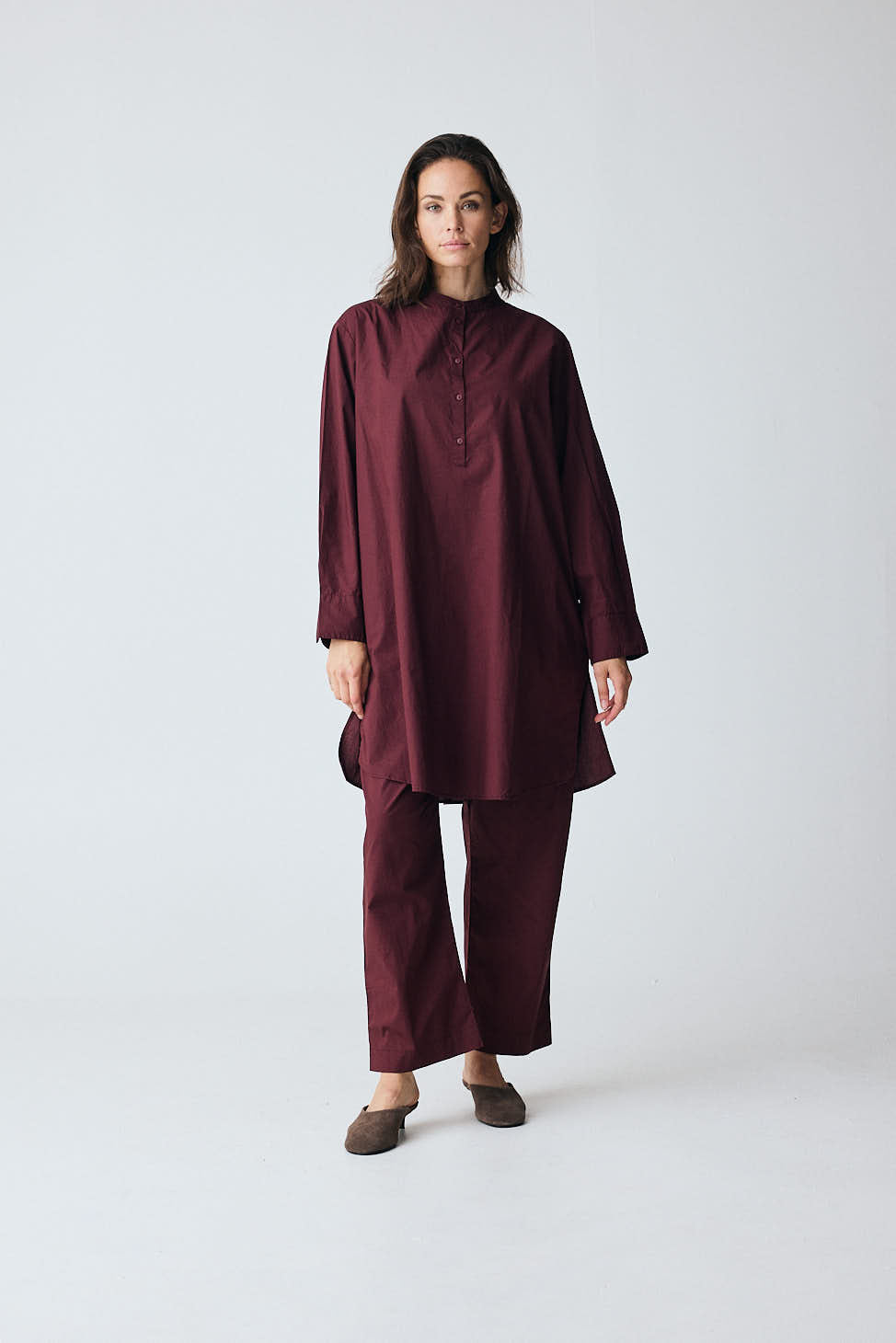 FRAU Barcelona skjorte Long shirt Red Mahogany