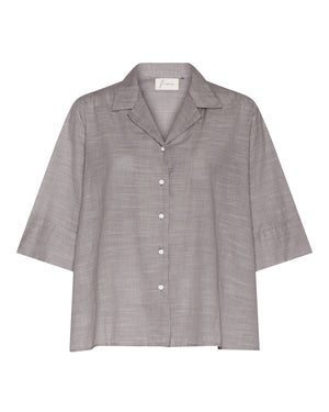 FRAU Berlin kortærmet skjorte Shirt Coffee Quartz Stripe