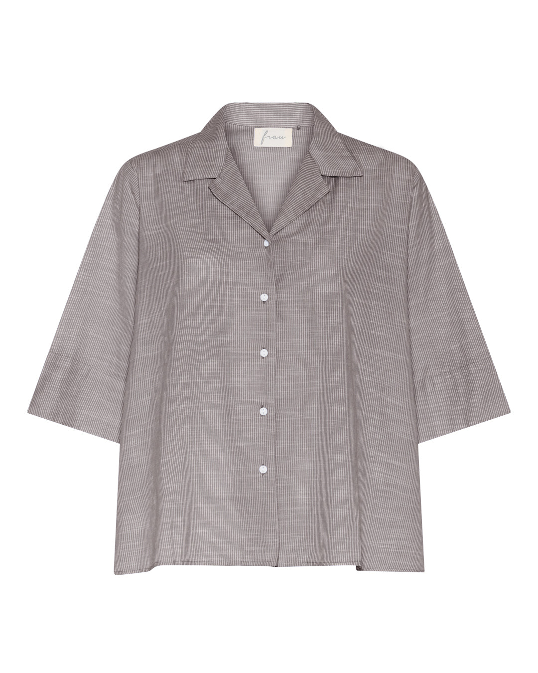 FRAU Berlin kortærmet skjorte Shirt Coffee Quartz Stripe