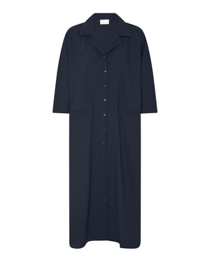 FRAU Berlin light wool skjortekjole Dress Dark Navy