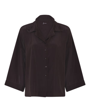 FRAU Berlin silk crepe shirt Shirt Chocolate Torte