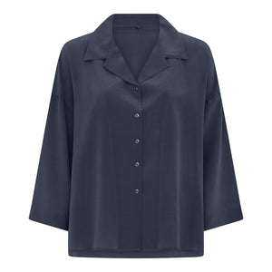 FRAU Berlin silk crepe shirt Shirt Navy Blazer