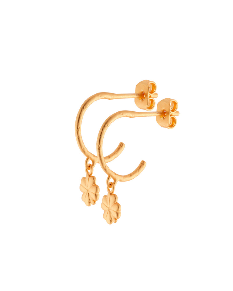 FRAU Clover forgyldte øreringe Earring Matt 18K Gold plated