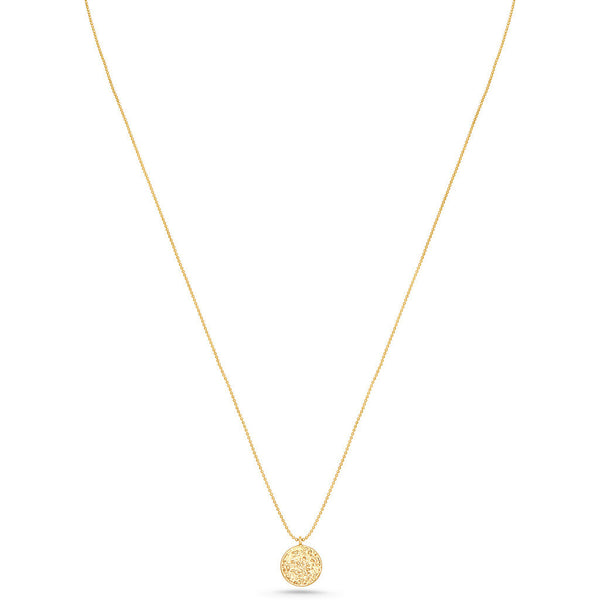 FRAU Coin guld halskæde lang Necklace Matt Gold 18 K