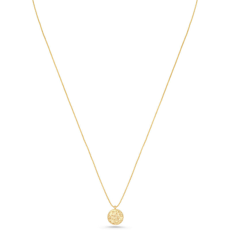 FRAU Coin guld halskæde lang Necklace Matt Gold 18 K
