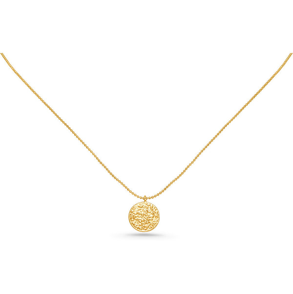 FRAU Coin guld halskæde kort Necklace Matt Gold 18 K