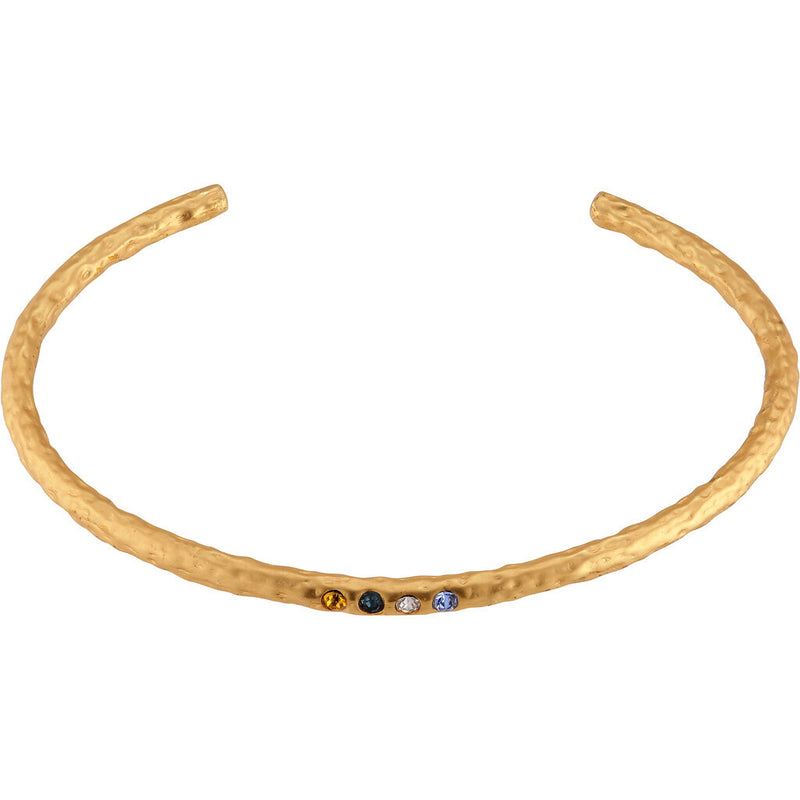 FRAU Crystal børstet guld armbånd Bracelet Blue comb