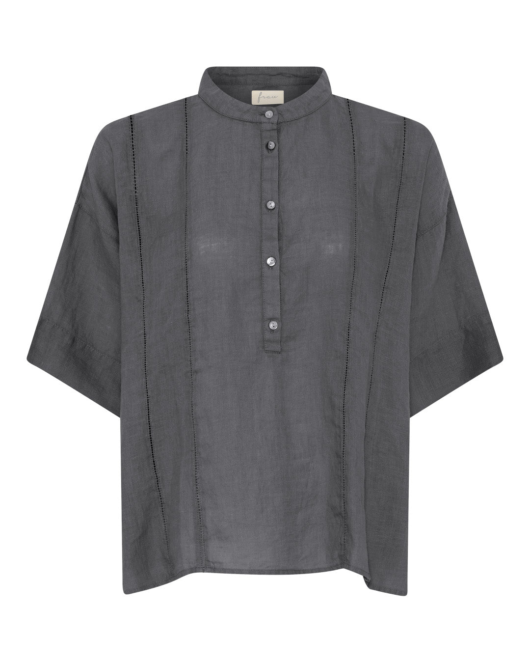 FRAU Delhi kort ærmet 100% hør skjorte Shirt Beluga